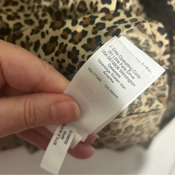 J Crew Leopard modern collared button-up shirt Size Large Brown Animal Print NWT - Picture 10 of 14